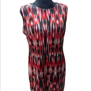 Calvin Klein Red and Black Sleeveless Dress.
